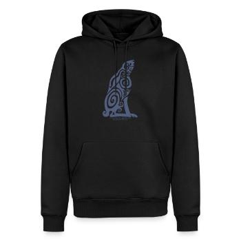 Spirit Animal - Woad Hare - Men’s Premium Organic Hoodie - black - Front - Nico (187cm)