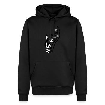 Partitur Musik Fußball Note Cle Ball - Männer Premium Bio Hoodie - Schwarz - Vorne - Nico (187cm)