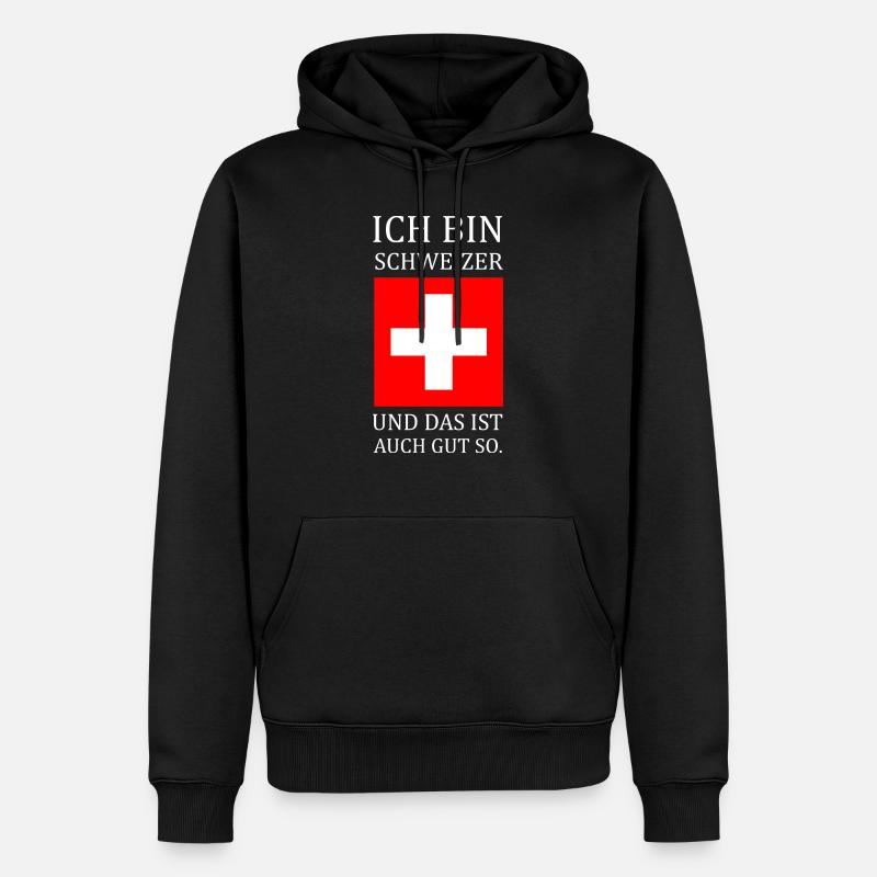 Schweiz/Schweizer - Männer Premium Bio Hoodie - Schwarz