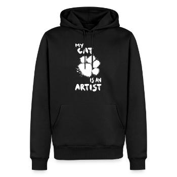 Chat Mignon Animal Art Patte Pattes Dicton - Sweat à capuche Premium bio Homme - noir - Devant - Nico (187cm)