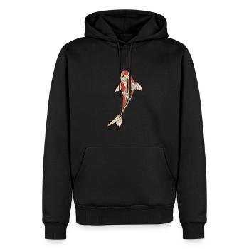 Koi - Sweat à capuche Premium bio Homme - noir - Devant - Nico (187cm)