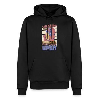 I Read Books Because Punching People Is Frowned Up - Men’s Premium Organic Hoodie - black - Front - Nico (187cm)