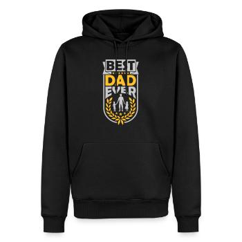 Meilleure couronne de laurier de papa de tous les temps - Sweat à capuche Premium bio Homme - noir - Devant - Nico (187cm)
