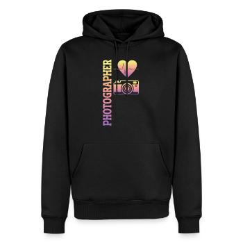 Photography Camera Lens Watercolor - Männer Premium Bio Hoodie - Schwarz - Vorne - Nico (187cm)