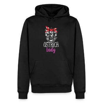 Ostrich Lady - Männer Premium Bio Hoodie - Schwarz - Vorne - Nico (187cm)