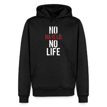 Pas de Harold Pas de vie - Sweat à capuche Premium bio Homme - noir - Devant - Nico (187cm)