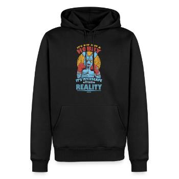 La boxe n’est pas seulement un passe-temps, c’est mon évasion de re - Sweat à capuche Premium bio Homme - noir - Devant - Nico (187cm)