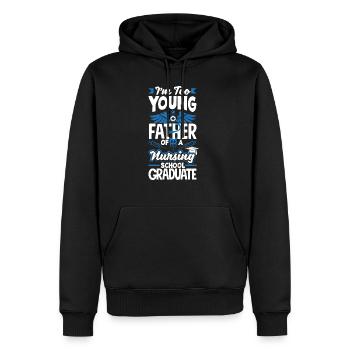 Trop jeune pour être le père d’une école d’infirmières - Sweat à capuche Premium bio Homme - noir - Devant - Nico (187cm)