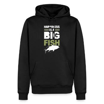 Pêche au gros poisson - Sweat à capuche Premium bio Homme - noir - Devant - Nico (187cm)