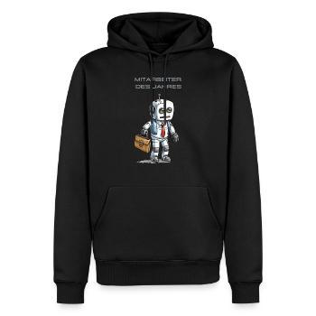 KI als Mitarbeiter des Jahres - Männer Premium Bio Hoodie - Schwarz - Vorne - Nico (187cm)