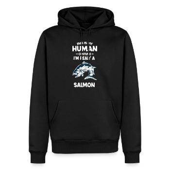 This is My Human Costume I'm Really A Salmon - Sweat à capuche Premium bio Homme - noir - Devant - Nico (187cm)