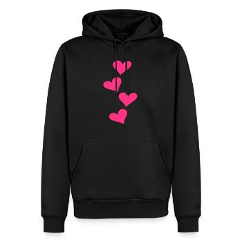 Herze - Männer Premium Bio Hoodie - Schwarz - Vorne - Nico (187cm)