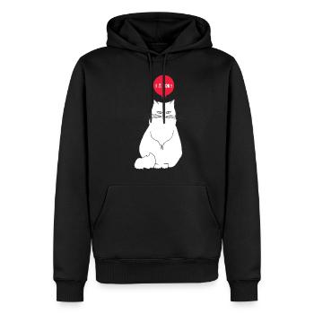 I HATE YOU - Sweat à capuche Premium bio Homme - noir - Devant - Nico (187cm)