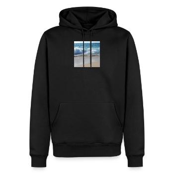 Waves - Men’s Premium Organic Hoodie - black - Front - Nico (187cm)