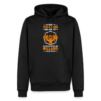 Billard Queue - Männer Premium Bio Hoodie - Schwarz - Vorne - Nico (187cm)