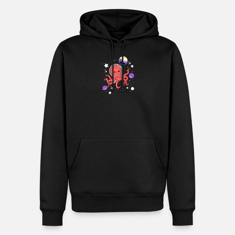 Oktopus Astronaut Nonbinary Pride - Männer Premium Bio Hoodie - Schwarz