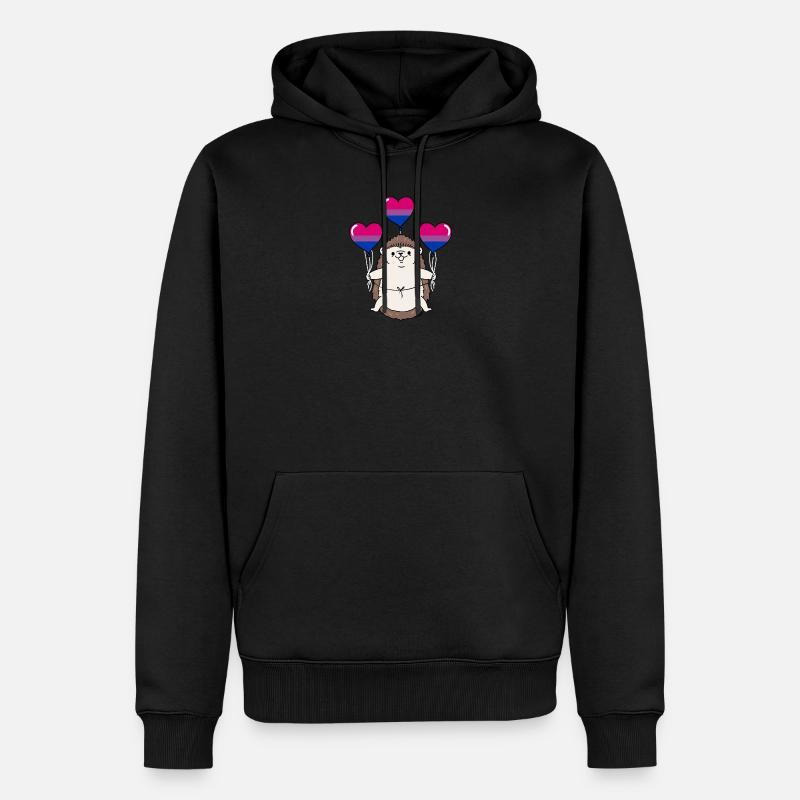 Igel Ballon Bisexual Pride - Männer Premium Bio Hoodie - Schwarz