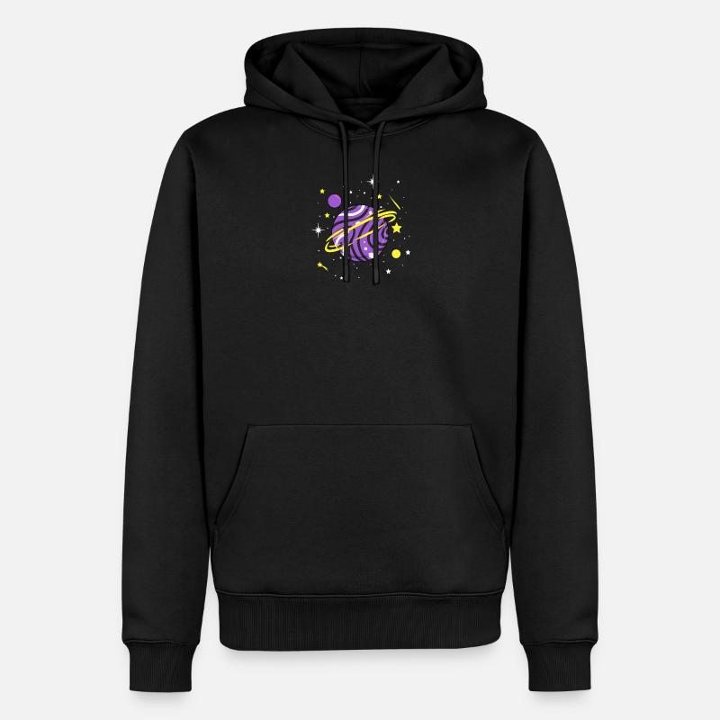 Nonbinary Space Planet Nonbinary Pride - Männer Premium Bio Hoodie - Schwarz