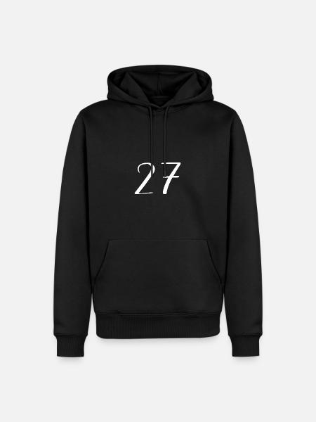27 - Sweat à capuche Premium bio Homme - noir
