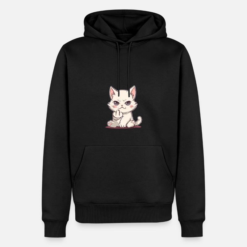 Chat avec de l’attitude - Sweat à capuche Premium bio Homme - noir