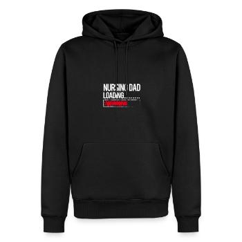 Bitte warten Pflegender Vater wird Geladen - Männer Premium Bio Hoodie - Schwarz - Vorne - Nico (187cm)