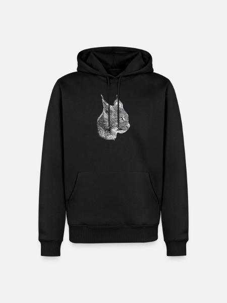 Luchs Katze Freiheit wild cat katze - Männer Premium Bio Hoodie - Schwarz