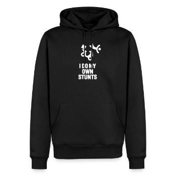 Service de pizza Machine de livraison de pizza rouleau Je fais mes propres cascades - Sweat à capuche Premium bio Homme - noir - Devant - Nico (187cm)
