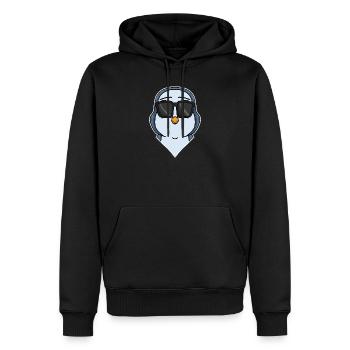 cooler Pinguin mit Sonnenbrille - Männer Premium Bio Hoodie - Schwarz - Vorne - Nico (187cm)