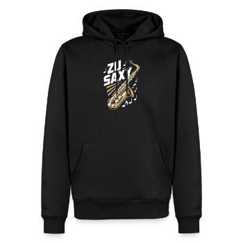 Zu Saxy Saxophon Saxophonist - Männer Premium Bio Hoodie - Schwarz - Vorne - Nico (187cm)