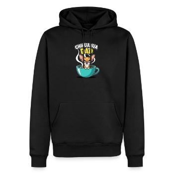 Chihuahua Dad Kaffee lustiges Motiv Hundebesitzer - Männer Premium Bio Hoodie - Schwarz - Vorne - Nico (187cm)