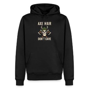 Mythologie viking Valhalla guerrier hache dictons - Sweat à capuche Premium bio Homme - noir - Devant - Nico (187cm)
