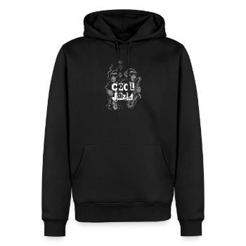 Graffiti Jazz Affen - Männer Premium Bio Hoodie - Schwarz - Vorne - Nico (187cm)