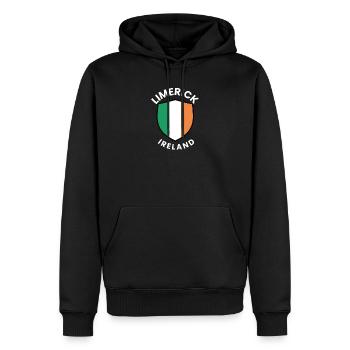 Limerick Irland Flaggenschild - Männer Premium Bio Hoodie - Schwarz - Vorne - Nico (187cm)