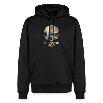 Yellowstone Geyser Landschaft Emblem - Männer Premium Bio Hoodie - Schwarz - Vorne - Nico (187cm)