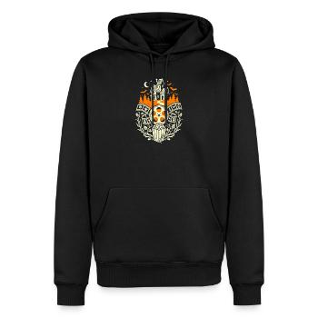 Soirée cinéma de design d’Halloween - Sweat à capuche Premium bio Homme - noir - Devant - Nico (187cm)