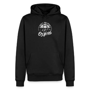 avril 1976 – Légende des sommets et montagnes - Sweat à capuche Premium bio Homme - noir - Devant - Nico (187cm)