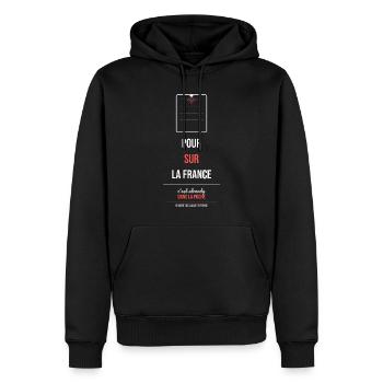 Pour Sur La France Humour Viral Made France - Sweat à capuche Premium bio Homme - noir - Devant - Nico (187cm)