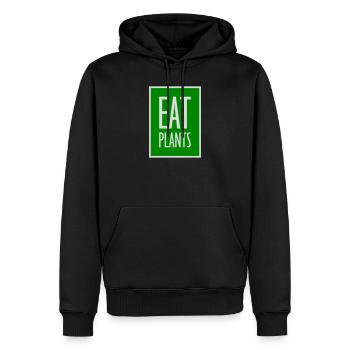 Sigle végétarien végan drôle de Eat Plants - Sweat à capuche Premium bio Homme - noir - Devant - Nico (187cm)