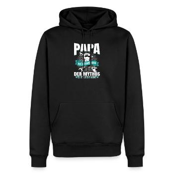 Papa Heizungsbauer Mythos Legende - Männer Premium Bio Hoodie - Schwarz - Vorne - Nico (187cm)