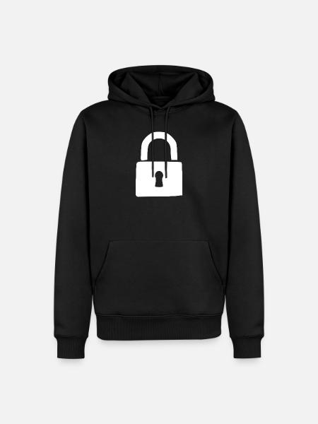 Vorhängeschloss weiß Geschenk - Männer Premium Bio Hoodie - Schwarz