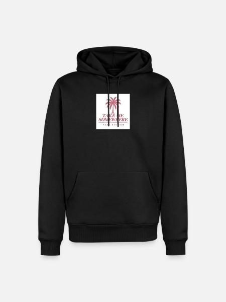 Take Me Somewhere – Logo - Männer Premium Bio Hoodie - Schwarz