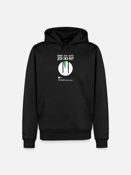 Lustiger Spruch Zocken Gamer - Männer Premium Bio Hoodie - Schwarz