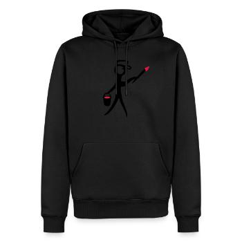 Künstler, Maler & dein Text? - Männer Premium Bio Hoodie - Schwarz - Vorne - Nico (187cm)