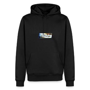 Relax text - Sweat à capuche Premium bio Homme - noir - Devant - Nico (187cm)