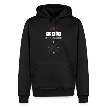 Poker - Männer Premium Bio Hoodie - Schwarz - Vorne - Nico (187cm)