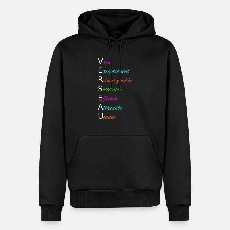 VERSEAU Vrai Exceptionnel Remarquable Solidaire - Sweat à capuche Premium bio Homme - noir