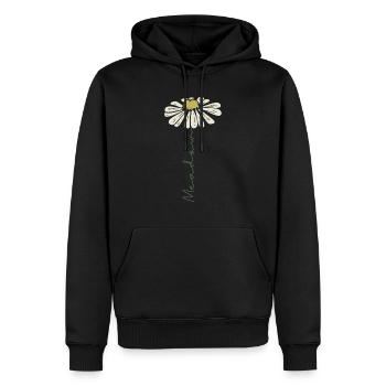 Pâquerette - Sweat à capuche Premium bio Homme - noir - Devant - Nico (187cm)