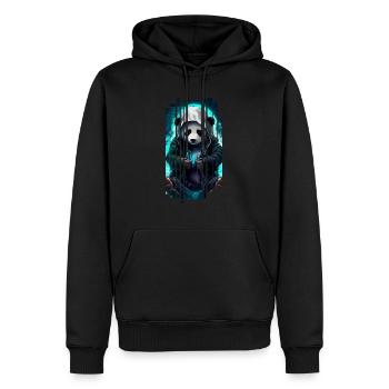 Sweet animals, cyber panda - Men’s Premium Organic Hoodie - black - Front - Nico (187cm)