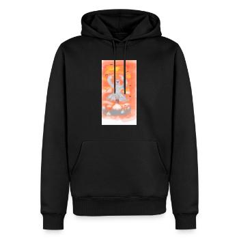 OHM - Männer Premium Bio Hoodie - Schwarz - Vorne - Nico (187cm)