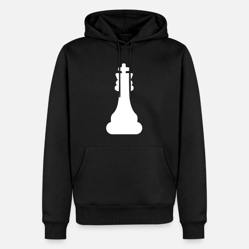 Schachfigur König - Männer Premium Bio Hoodie - Schwarz